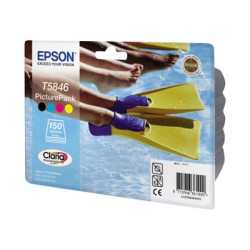 Epson PicturePack T5846 - Barva (azurová, purpurová, žlutá, černá) - blistr s RF / akustickým alarmem - sada tisková kazeta /