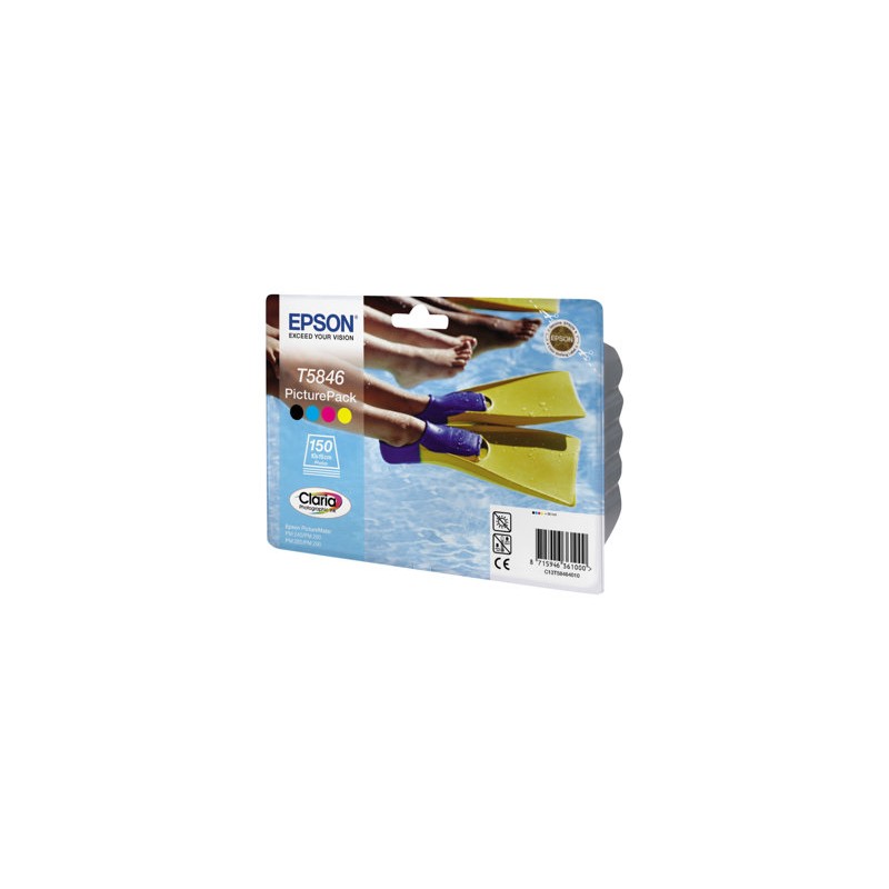 Epson PicturePack T5846 - Barva (azurová, purpurová, žlutá, černá) - blistr s RF / akustickým alarmem - sada tisková kazeta /