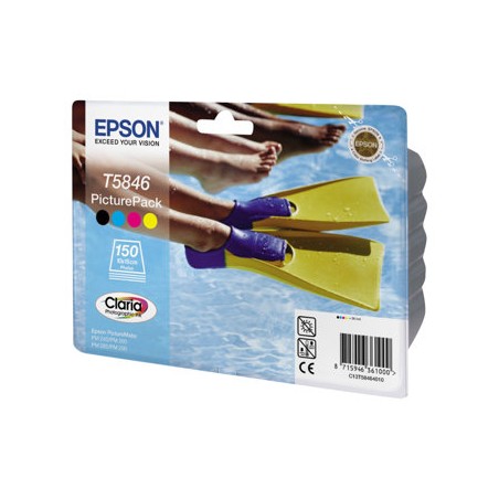 Epson PicturePack T5846 - Barva (azurová, purpurová, žlutá, černá) - blistr s RF / akustickým alarmem - sada tisková kazeta /