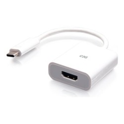 C2G USB-C to HDMI Audio/Video Adapter Converter - 4K 60Hz - White - Video adaptér - USB-C s piny (male) do HDMI se zdířkami