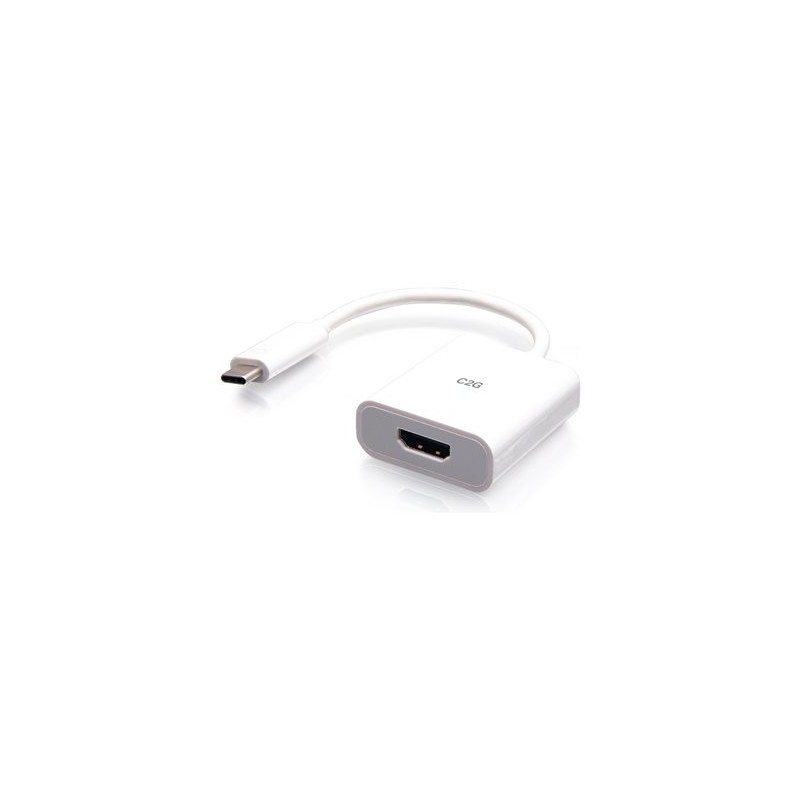 C2G USB-C to HDMI Audio/Video Adapter Converter - 4K 60Hz - White - Video adaptér - USB-C s piny (male) do HDMI se zdířkami