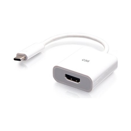 C2G USB-C to HDMI Audio/Video Adapter Converter - 4K 60Hz - White - Video adaptér - USB-C s piny (male) do HDMI se zdířkami