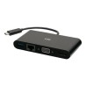 C2G USB C to HDMI, VGA, USB A, Ethernet Adapter - 4K 30Hz - Black - Dokovací stanice - USB-C / Thunderbolt 3 - HDMI, VGA - 1GbE