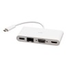 C2G USB C to HDMI, VGA, USB A & RJ45 Adapter - 4K 30Hz - White - Dokovací stanice - USB-C / Thunderbolt 3 - VGA, HDMI - 1GbE