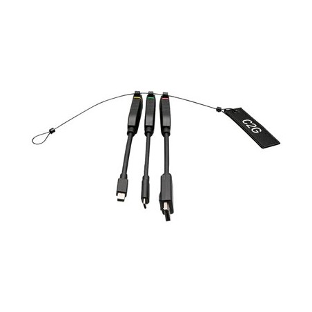 C2G Universal 4K HDMI Dongle Adapter Ring with Color Coded Mini DisplayPort, DisplayPort, and USB-C - Video adapter kit - černá