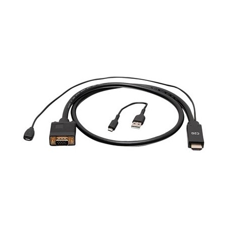 C2G 6ft (1.8m) HDMI to VGA Active Video Adapter Cable - 1080p - Video adaptér - HDMI, Micro-USB typ B (pouze napájení) do HD-15