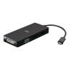 C2G USB C Multiport Adapter with HDMI, DisplayPort, DVI & VGA - 4K 60Hz - Dokovací stanice - USB-C - VGA, DVI, HDMI, DP
