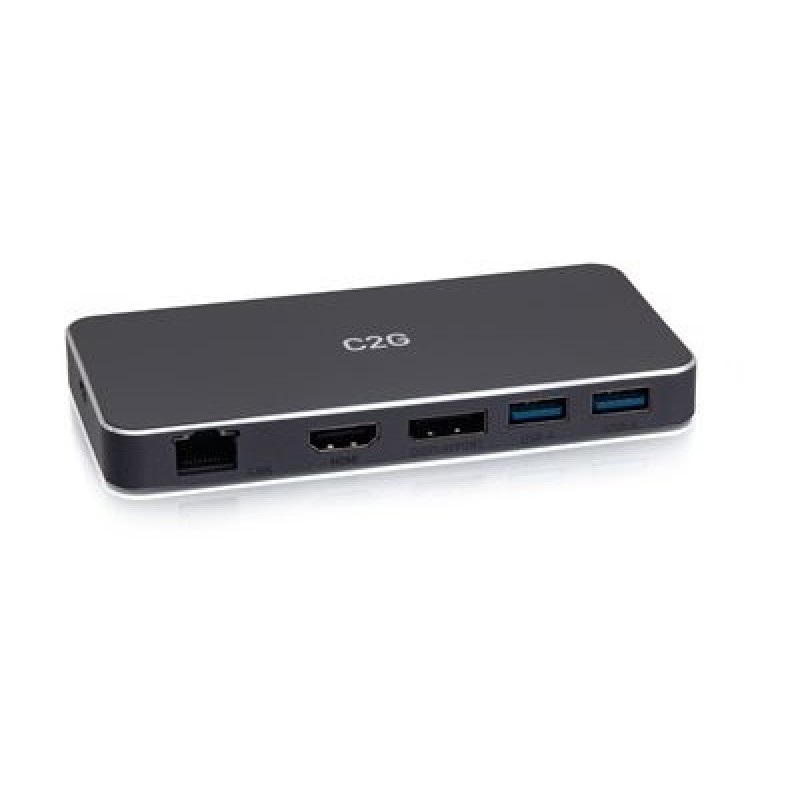 C2G USB-C 7-in-1 Dual Display MST Docking Station with HDMI, DisplayPort, Ethernet, USB, and Power Delivery up to 100W - 4K