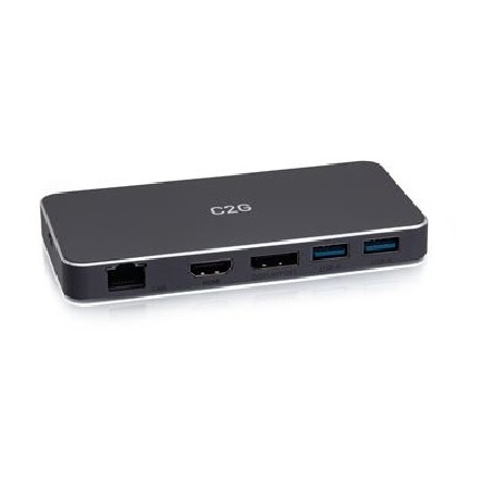 C2G USB-C 7-in-1 Dual Display MST Docking Station with HDMI, DisplayPort, Ethernet, USB, and Power Delivery up to 100W - 4K