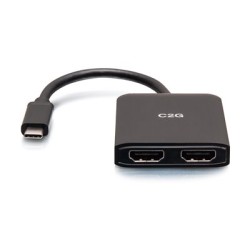 C2G USB-C to Dual HDMI MST Hub - 4K - Video adaptér - USB-C s piny (male) do HDMI se zdířkami (female) - 20 cm - černá