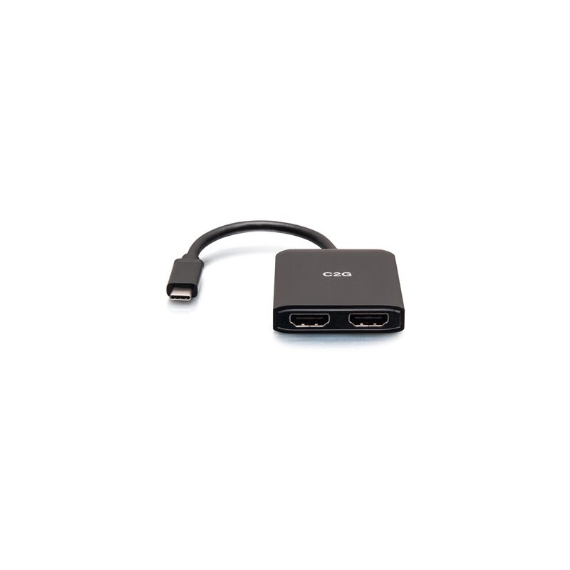 C2G USB-C to Dual HDMI MST Hub - 4K - Video adaptér - USB-C s piny (male) do HDMI se zdířkami (female) - 20 cm - černá