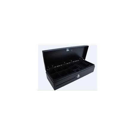 Virtuos pokladní zásuvka FT-460C1 Flip top, bez víka, 9-24V, černá - s kabelem