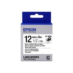 Epson LabelWorks LK-4WBQ - Černá na bílé - Role (1,2 cm x 5 m) 1 kazeta/y páska nálepek - pro LabelWorks LW-1000, 300, 400
