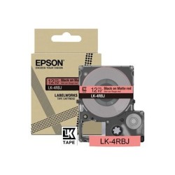 Epson LabelWorks LK-4RBJ - Černá na matné červené - Role (1,2 cm x 8 m) 1 kazeta/y závěsný box - pásková kazeta - pro