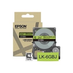 Epson LabelWorks LK-6GBJ - Černá na matné zelené - Role (2,4 cm x 8 m) 1 kazeta/y závěsný box - pásková kazeta - pro LabelWorks