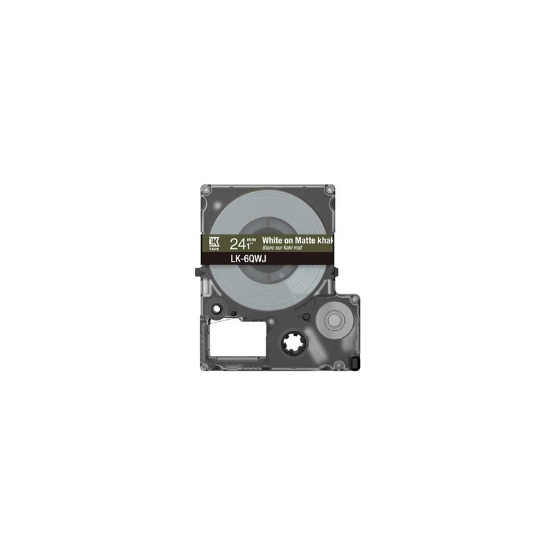 Epson LabelWorks LK-6QWJ - Bílá na matné khaki - Role (2,4 cm x 8 m) 1 kazeta/y závěsný box - pásková kazeta - pro LabelWorks