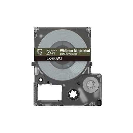 Epson LabelWorks LK-6QWJ - Bílá na matné khaki - Role (2,4 cm x 8 m) 1 kazeta/y závěsný box - pásková kazeta - pro LabelWorks