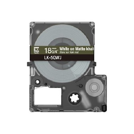 Epson LabelWorks LK-5QWJ - Bílá na matné khaki - Role (1,8 cm x 8 m) 1 kazeta/y závěsný box - pásková kazeta - pro LabelWorks