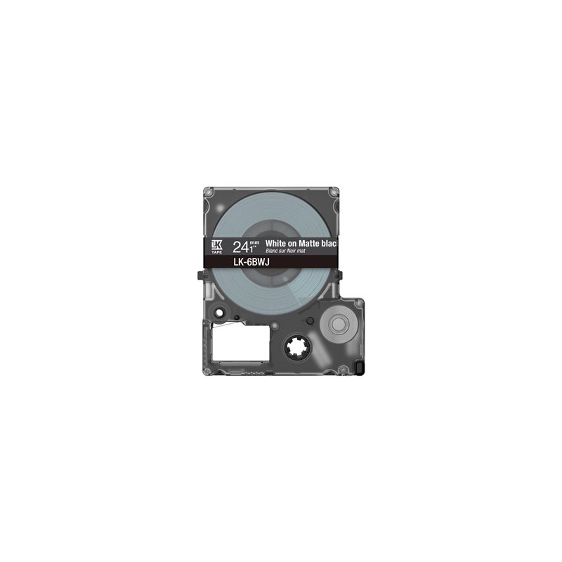 Epson LabelWorks LK-6BWJ - Bílá na matné černé - Role (2,4 cm x 8 m) 1 kazeta/y závěsný box - pásková kazeta - pro LabelWorks