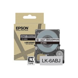 Epson LabelWorks LK-6ABJ - Matný - černá na matné šedé - Role (2,4 cm x 8 m) 1 kazeta/y závěsný box - páska - pro LabelWorks