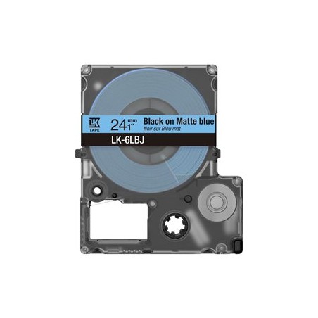 Epson LabelWorks LK-6LBJ - Černá na matné modré - Role (2,4 cm x 8 m) 1 kazeta/y závěsný box - páska - pro LabelWorks LW-C610