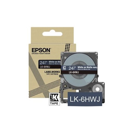 Epson LabelWorks LK-6HWJ - Bílá na matné námořnické modři - Role (2,4 cm x 8 m) 1 kazeta/y závěsný box - páska - pro LabelWorks