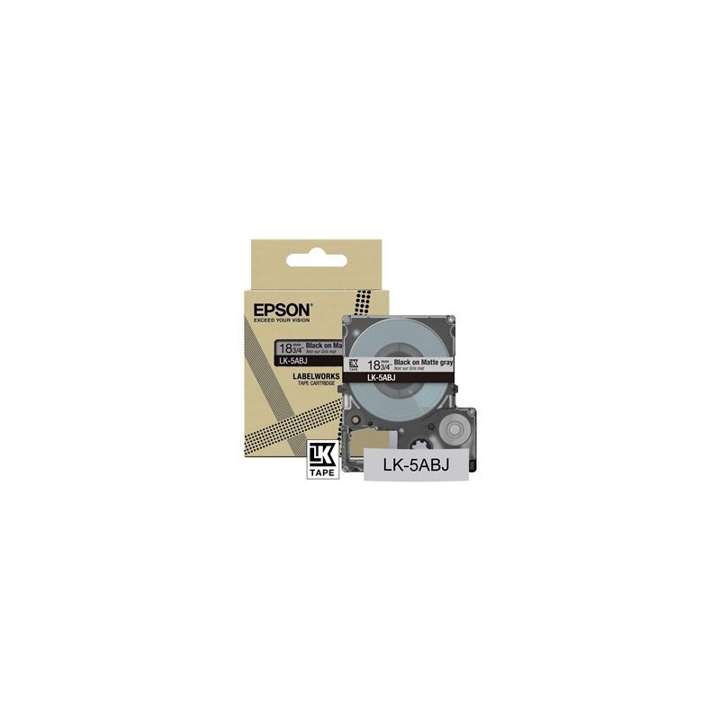 Epson LabelWorks LK-5ABJ - Matný - černá na matné šedé - Role (1,8 cm x 8 m) 1 kazeta/y závěsný box - páska - pro LabelWorks