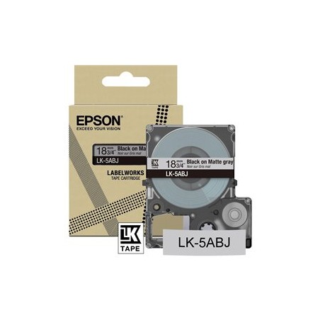 Epson LabelWorks LK-5ABJ - Matný - černá na matné šedé - Role (1,8 cm x 8 m) 1 kazeta/y závěsný box - páska - pro LabelWorks