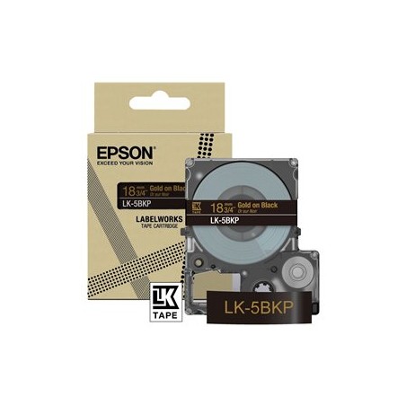 Epson LabelWorks LK-5BKP - Metalický - zlatá na černé - Role (1,8 cm x 9 m) 1 kazeta/y závěsný box - pásková kazeta - pro