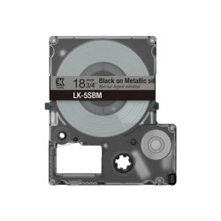 Epson LabelWorks LK-5SBM - Černá na metalické stříbrné - Role (1,8 cm x 9 m) 1 kazeta/y závěsný box - pásková kazeta - pro