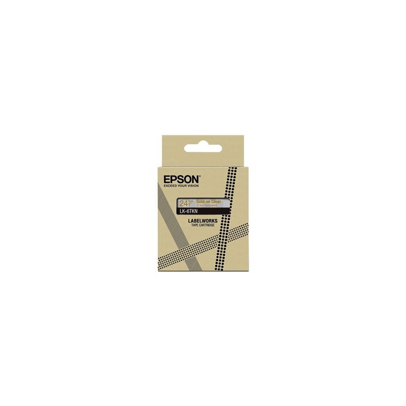 Epson LabelWorks LK-6TKN - Metalický - zlatá na průsvitné - Role (2,4 cm x 9 m) 1 kazeta/y závěsný box - pásková kazeta - pro