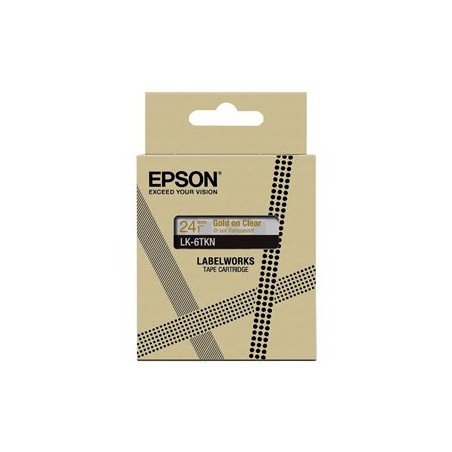 Epson LabelWorks LK-6TKN - Metalický - zlatá na průsvitné - Role (2,4 cm x 9 m) 1 kazeta/y závěsný box - pásková kazeta - pro