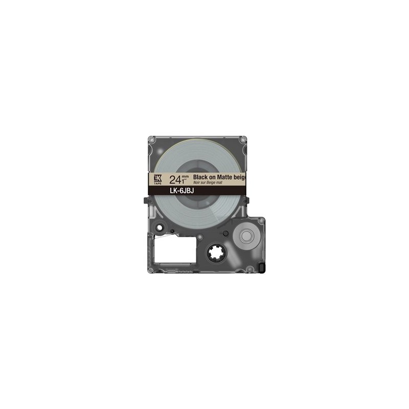 Epson LabelWorks LK-6JBJ - Černá na matné béžové - Role (2,4 cm) 1 kazeta/y páska nálepek