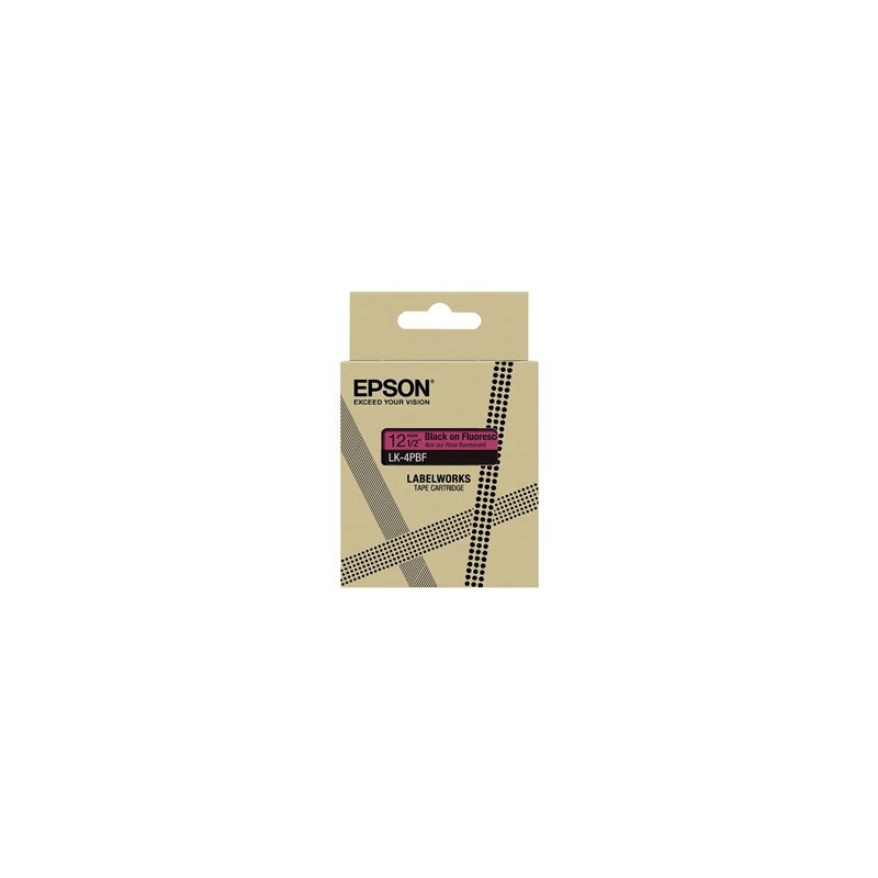 Epson LabelWorks LK-4PBF - Černá na fluorescentní - Role (1,2 cm x 5 m) 1 kazeta/y závěsný box - pásková kazeta - pro