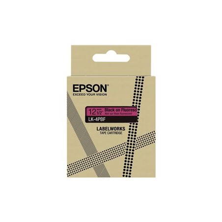 Epson LabelWorks LK-4PBF - Černá na fluorescentní - Role (1,2 cm x 5 m) 1 kazeta/y závěsný box - pásková kazeta - pro