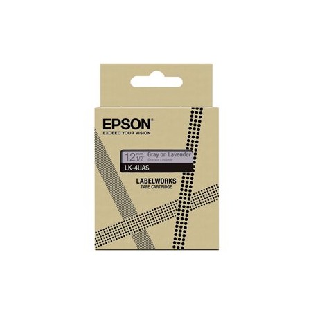 Epson LabelWorks LK-4UAS - Šedá na levandulové - Role (1,2 cm x 8 m) 1 kazeta/y závěsný box - pásková kazeta - pro LabelWorks