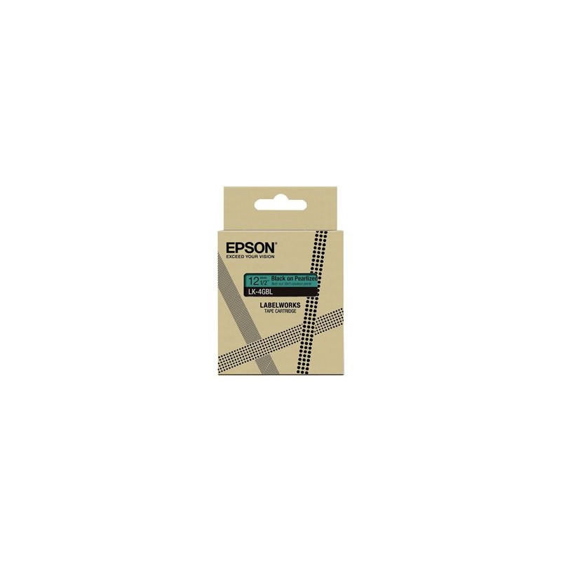 Epson LabelWorks LK-4GBL - Černá na perlové zelené - Role (1,2 cm x 9 m) 1 kazeta/y závěsný box - pásková kazeta - pro