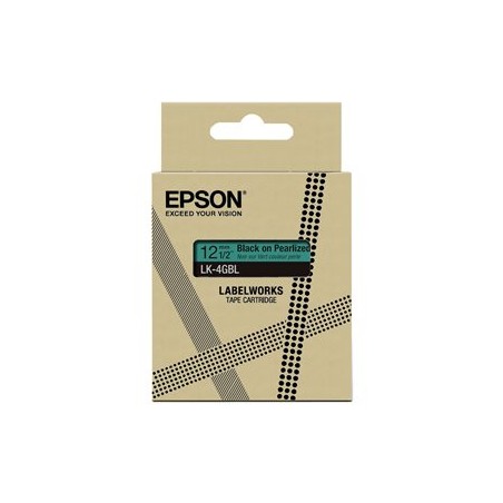 Epson LabelWorks LK-4GBL - Černá na perlové zelené - Role (1,2 cm x 9 m) 1 kazeta/y závěsný box - pásková kazeta - pro