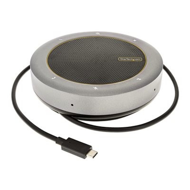 StarTech.com USB-C Conference Speaker Mini Dock, Portable Boardroom Speaker and Multiport Adapter, USB-C to VGA or 4K 60Hz