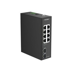 D-Link DIS 100G-10 - Prepínac - nerízený - 8 x 10/100/1000 + 2 x gigabitu SFP - lze montovat na konzolu DIN