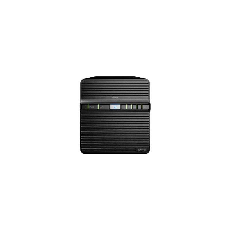 Synology Disk Station DS420j - Server NAS - 4 zásuvky - RAID 0, 1, 5, 6, 10, JBOD - RAM 1 GB - Gigabit Ethernet - iSCSI podpora