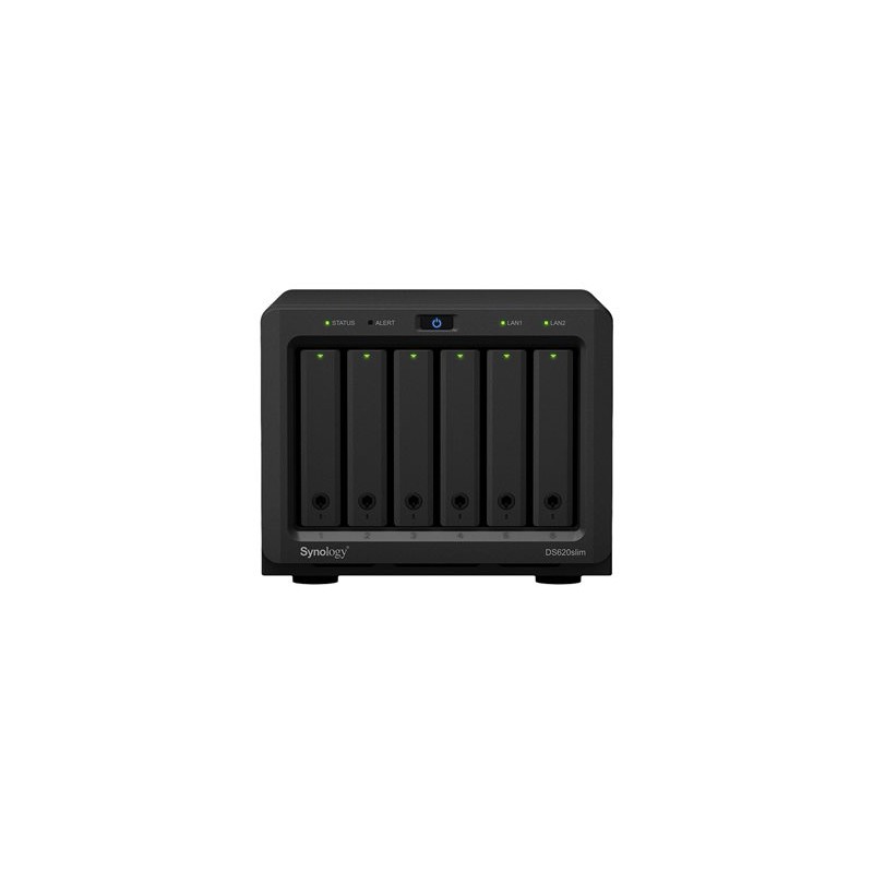 Synology Disk Station DS620slim - Server NAS - 6 zásuvky - SATA 6Gb/s - RAID 0, 1, 5, 6, 10, JBOD - RAM 2 GB - Gigabit Ethernet