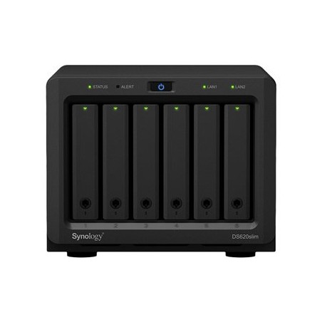 Synology Disk Station DS620slim - Server NAS - 6 zásuvky - SATA 6Gb/s - RAID 0, 1, 5, 6, 10, JBOD - RAM 2 GB - Gigabit Ethernet