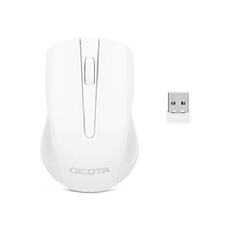 DICOTA Comfort - Myš - pravák a levák - optický - 3 tlačítka - bezdrátový - 2.4 GHz - bezdrátový přijímač USB - bílá