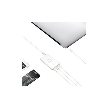 DICOTA Universal Notebook Charger USB-C - Síťový adaptér - 40 Watt - výstupní konektory: 3 - bílá