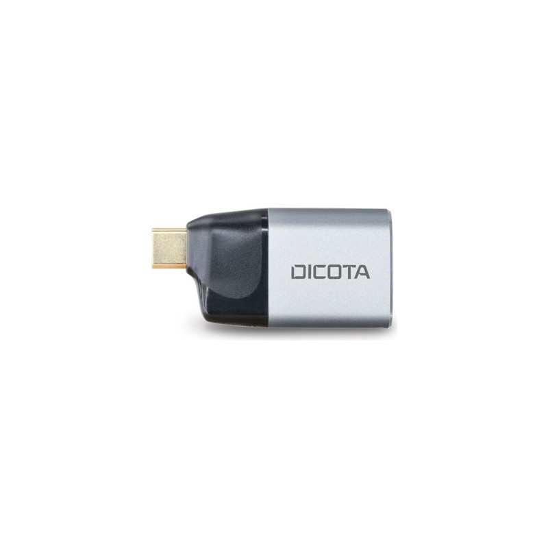 DICOTA - Video adaptér - USB-C (M) do DisplayPort (F) - USB napájení (100W) - stříbrná
