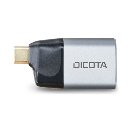 DICOTA - Video adaptér - USB-C (M) do DisplayPort (F) - USB napájení (100W) - stříbrná