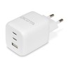 DICOTA - Síťový adaptér - kompaktní, GaN - 65 Watt - 5 A - PD 3.0 - 3 výstupní konektory (2 x USB-C, USB) - bílá - Evropa