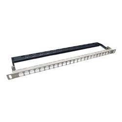 Solarix Univerzální modulární neosazený patch panel 24 portů nerez 0,5U