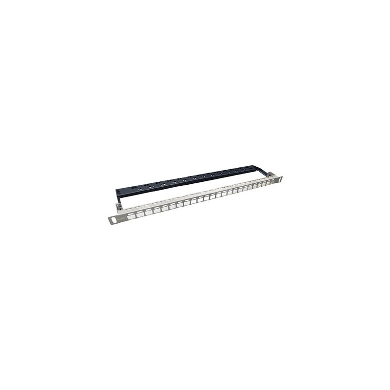Solarix Univerzální modulární neosazený patch panel 24 portů nerez 0,5U
